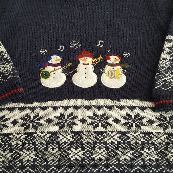 Holiday Sweater Sweater Navy Blue Size 4T 1990's - Picture 14 of 15